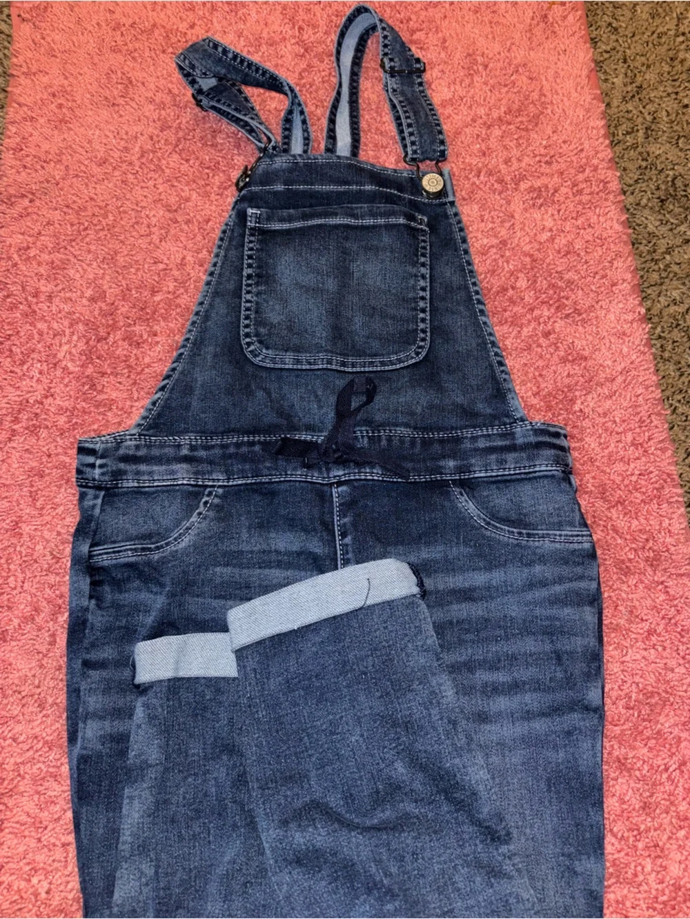 Justice Dark Blue Denim Overalls